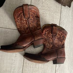 Real leather cowboy boots